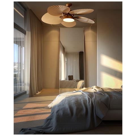 Ventilatore A Soffitto Con Luce Bormejo Con Telecomando Led Oro - Foto 1