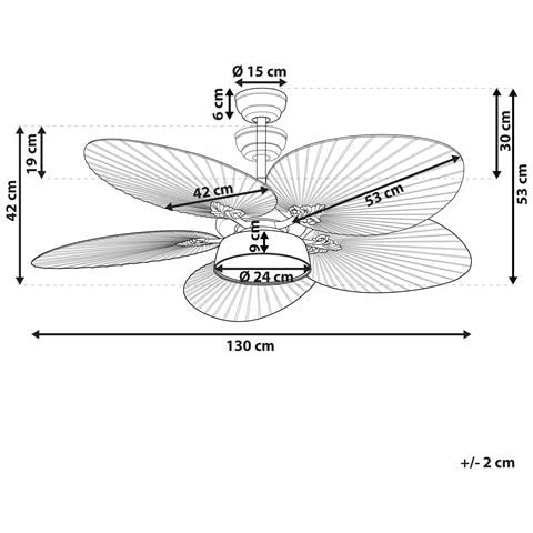 Ventilatore A Soffitto Con Luce Bormejo Con Telecomando Led Oro - Foto 6