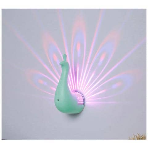 Lampada D'atmosfera A Forma Di Pavone Arcobaleno: Proiezione E Controllo Touch Green - Foto 2