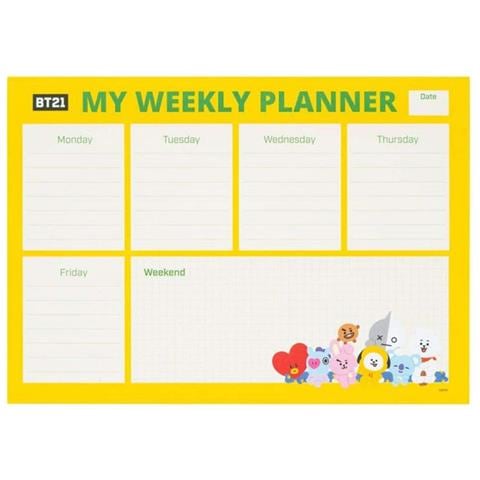 Agenda Settimanale Carta A4 54 Pagine Staccabili Decorato, Bianco / Giallo - Foto 1