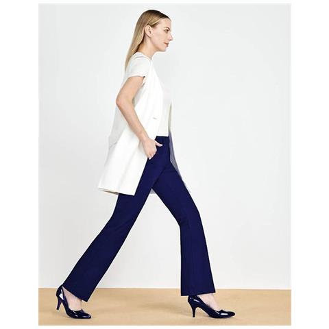 Pantaloni Da Donna A Zampa Eleganti Blu Navy Lunghezza 74 Cm S - Foto 5