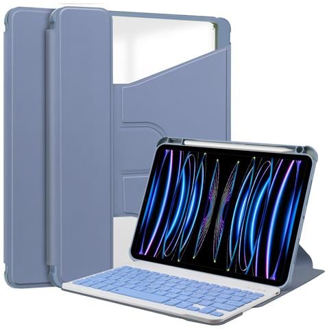 Custodia Con Tastiera Bluetooth Girevole A 360° Compatibile Con Ipad Pro 11 (2024) - Lilla Lavanda - Foto 1