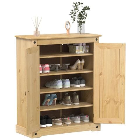 Scarpiera Corona 86x38,5x108 cm in Legno Massello di Pino - Foto 2