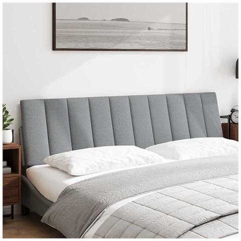 Cuscino Testiera Grigio Chiaro 180 cm in Tessuto - Foto 2