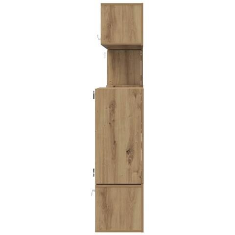 Set mobile TV Montaggio a parete 8 pcs rovere artigianale - Foto 9