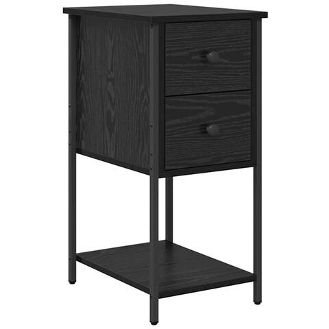 Armadio da Notte Rovere nero 32 x 42 x 70 cm Legno multistrato - Foto 1