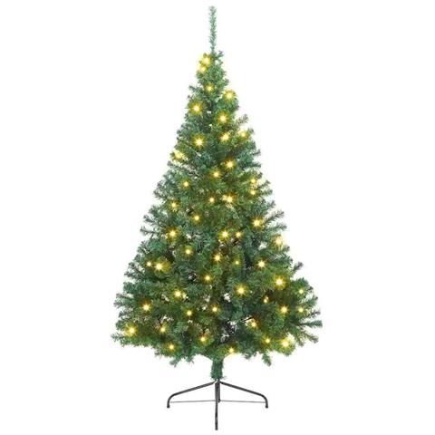 Albero di Natale artificiale preilluminato Verde 180 cm PVC - Foto 1