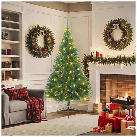 Albero di Natale artificiale preilluminato Verde 180 cm PVC - Foto 2