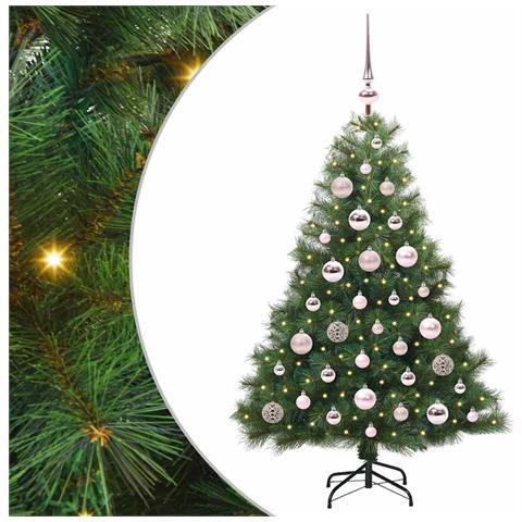 Albero di Natale artificiale con 150 LED Verde 120 cm PE e PVC - Foto 1