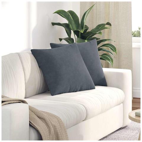 Cuscini da Divano 2 pcs Grigio scuro 50 x 50 cm - Foto 2