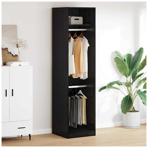 Guardaroba Rovere nero 50 x 50 x 200 cm Legno multistrato - Foto 2