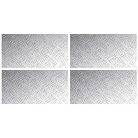Dischi Quadrati 4 pcs Argento 80 x 40 cm Alluminio - Foto 1