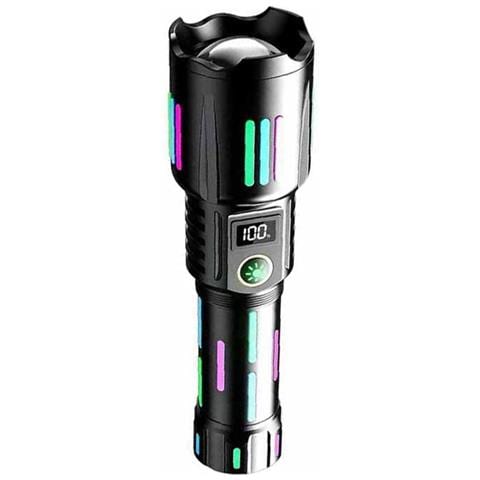 Torcia Laser Bianca 20w Con Batteria 26650 & Cavo Usb - Ricaricabile, Zoomabile - Foto 5