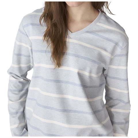 Jjbfp1600 Pigiama Da Donna In Cotone A Maniche Lunghe Con Scollo A V - Foto 3