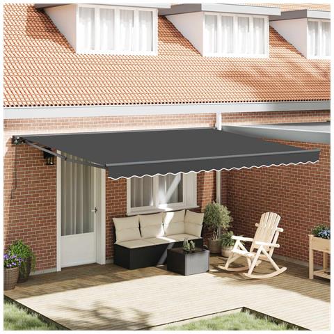 Tenda Retrattile Antracite 450 × 300 cm Poliestere e Metallo - Foto 2
