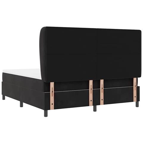 Letto a molle con materasso Nero 200 x 180 cm Poliestere - Foto 9