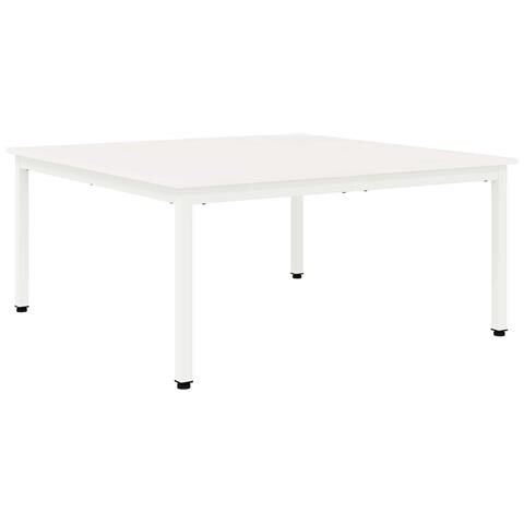 Tavolino da salotto Bianco 100 x 100 x 45 cm Pino massello - Foto 1