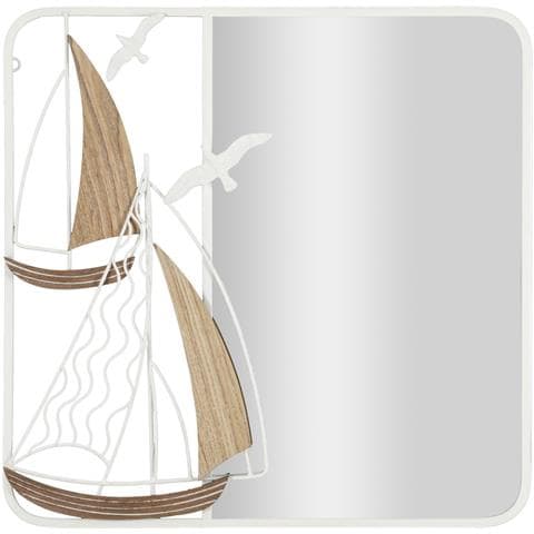Specchio Con Cornice Vkh498-bianco-metallo-60x4,4x60 Cm - Foto 1