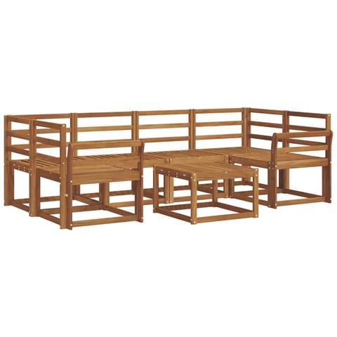 Set di divani da esterno 7 pcs Naturale - Foto 1