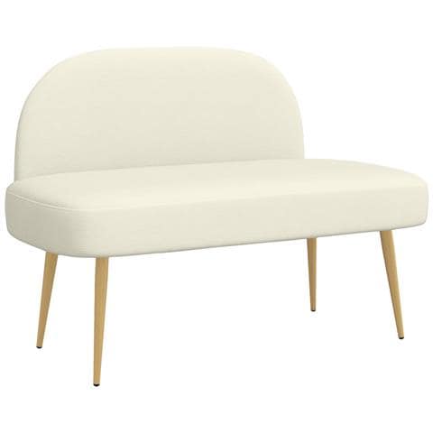 Panchina imbottita con schienale Crema 110 x 60 x 76 cm - Foto 1