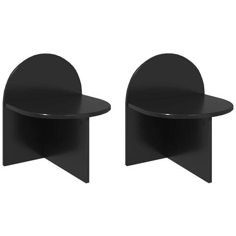 Comodino 2 pcs Rovere Nero 40 x 35,5 x 45,5 cm - Foto 1