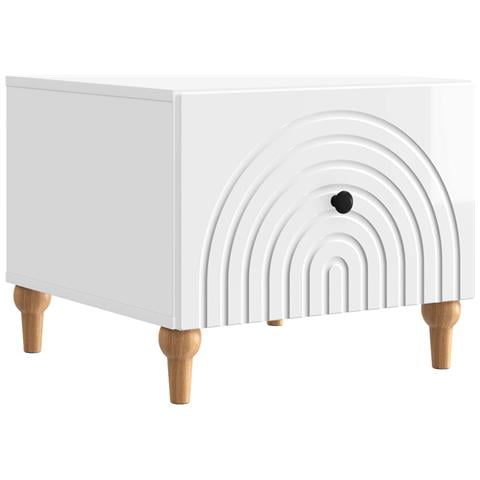 Tavolino da salotto con cassetto Bianco Lucido 49 x 50 x 40 cm - Foto 1