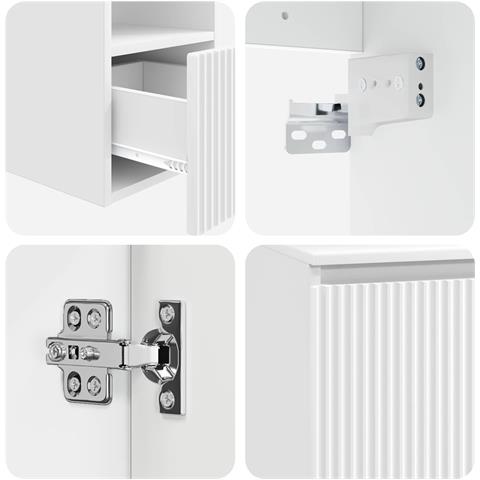 Set di mobili per il bagno 2 pz Bianco Lucido - Foto 2