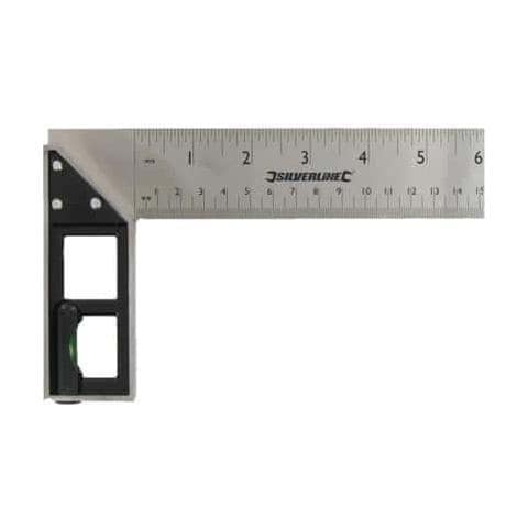 282651 Squadra Per Falegname Con Livella A Bolla D'aria Integrata 150 Mm - Foto 4