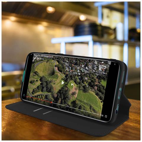 Custodia Xiaomi Redmi Note 9 Portacarte Funzione Supporto Similpelle Liscia Nero - Foto 10