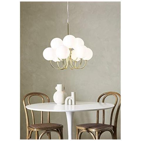 Bianco Pendant Lamp By - Opale Vetro E Ottone In Una Lovely Combination - Foto 1