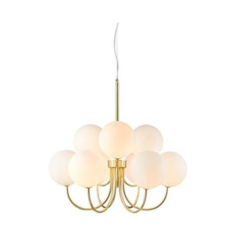 Bianco Pendant Lamp By - Opale Vetro E Ottone In Una Lovely Combination - Foto 2