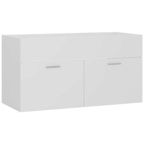 Set Mobili da Bagno 2 pz Bianco in Legno Multistrato - Foto 10