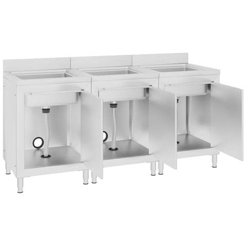 Mobiletti Da Cucina Con Lavandino 3 Pz In Acciaio Inox - Foto 2