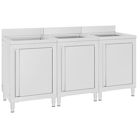 Mobiletti Da Cucina Con Lavandino 3 Pz In Acciaio Inox - Foto 1