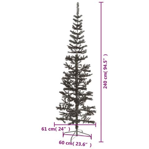 Albero di Natale Sottile Nero 240 cm - Foto 7