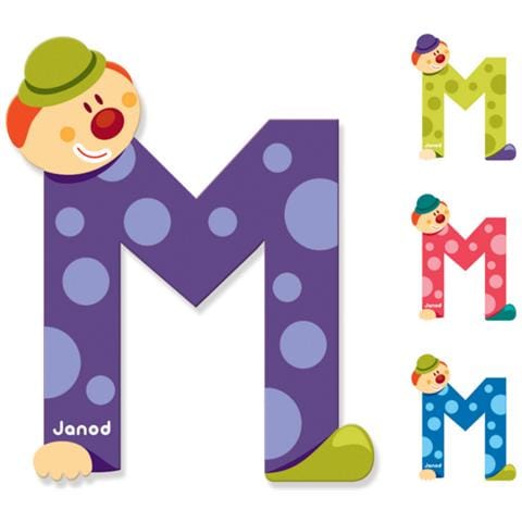Pagliaccio a Lettera M in Legno Multicolore - Foto 1