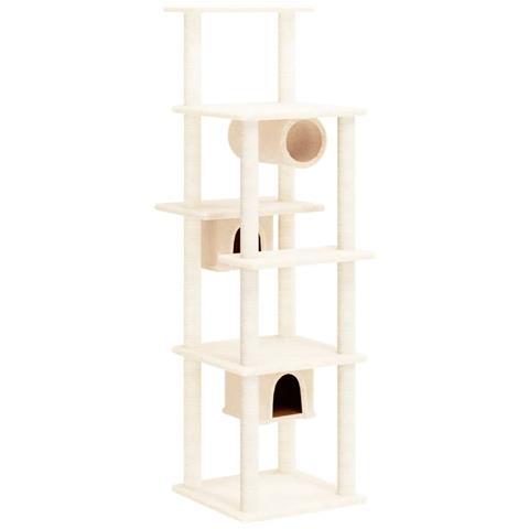 Albero Per Gatti Con Tiragraffi In Sisal Crema 169 Cm - Foto 1