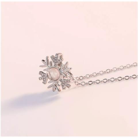 Collana Fiocco Di Neve Con ""ti Amo"" In 100 Lingue Argento - Foto 10