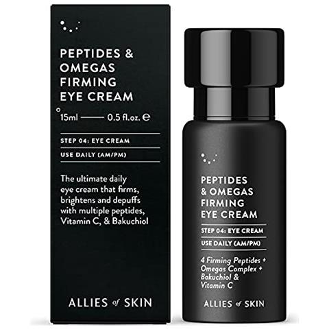 Alleati Della Pelle Peptidi E Omega Crema Rassodante Per Gli Occhi: Vitamina C, Bakuchiol, Ceramide Per Occhiaie, Rughe E Gonfiori Anti - Età Rassoda E Illumina La Zona Sotto Gli Occhi 05 Oz 15 Ml - Foto 1