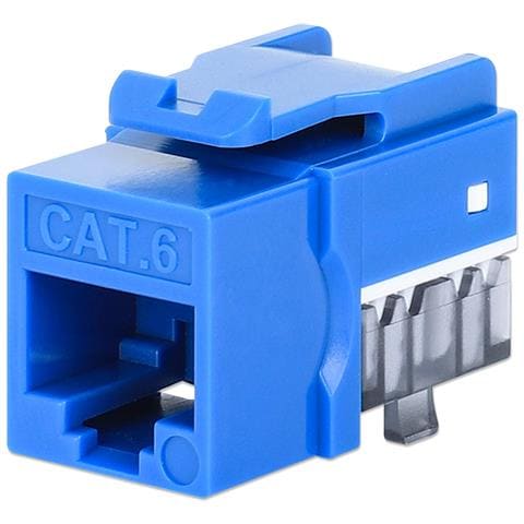 Frutto Keystone Slim Cat. 6 Per Cavo Rigido Con Supporto Punch-down 25 Pz Blu - Foto 1