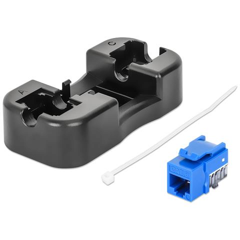 Frutto Keystone Slim Cat. 6 Per Cavo Rigido Con Supporto Punch-down 25 Pz Blu - Foto 3