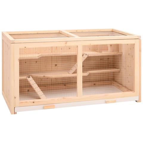 Gabbia Per Criceti 89,5x45x45 Cm In Legno Massello Di Abete - Foto 1