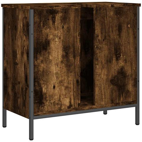 Mobile Lavabo Bagno Rovere Fumo 60x30x60 Cm Legno Multistrato - Foto 2