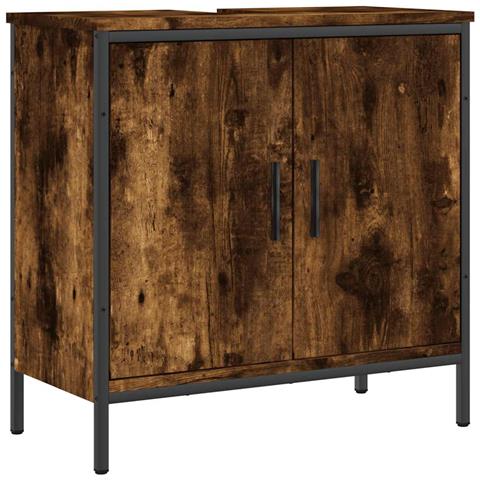 Mobile Lavabo Bagno Rovere Fumo 60x30x60 Cm Legno Multistrato - Foto 1