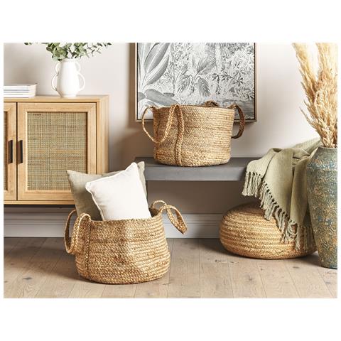 Set Di 2 Cestini Kornak Iuta Naturale - Foto 1