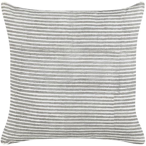 Set Di 2 Cuscini Kanpas Lino 50 X 50 Cm Grigio A Strisce - Foto 2