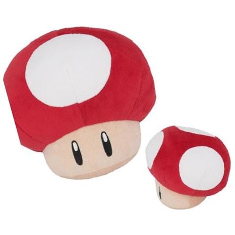 Peluche Super Mario Super Mushroom 16cm, Rosso - Foto 1