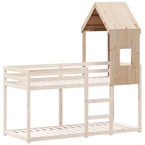 Tetto Per Letto Bambini 60x99x139,5cm In Legno Massello Di Pino - Foto 3