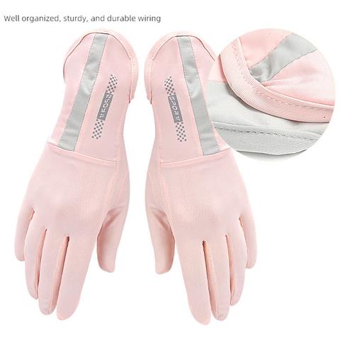 Guanti Rinfrescanti In Seta Ghiacciata Pink - Foto 2