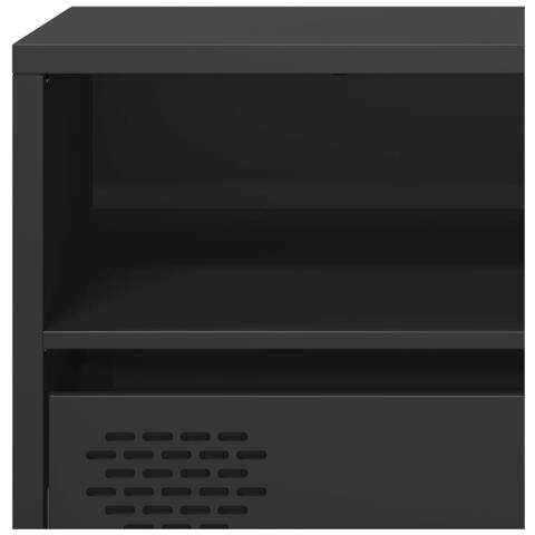 Mobile Tv Nero 135x39x43,5 Cm In Acciaio Laminato A Freddo - Foto 2